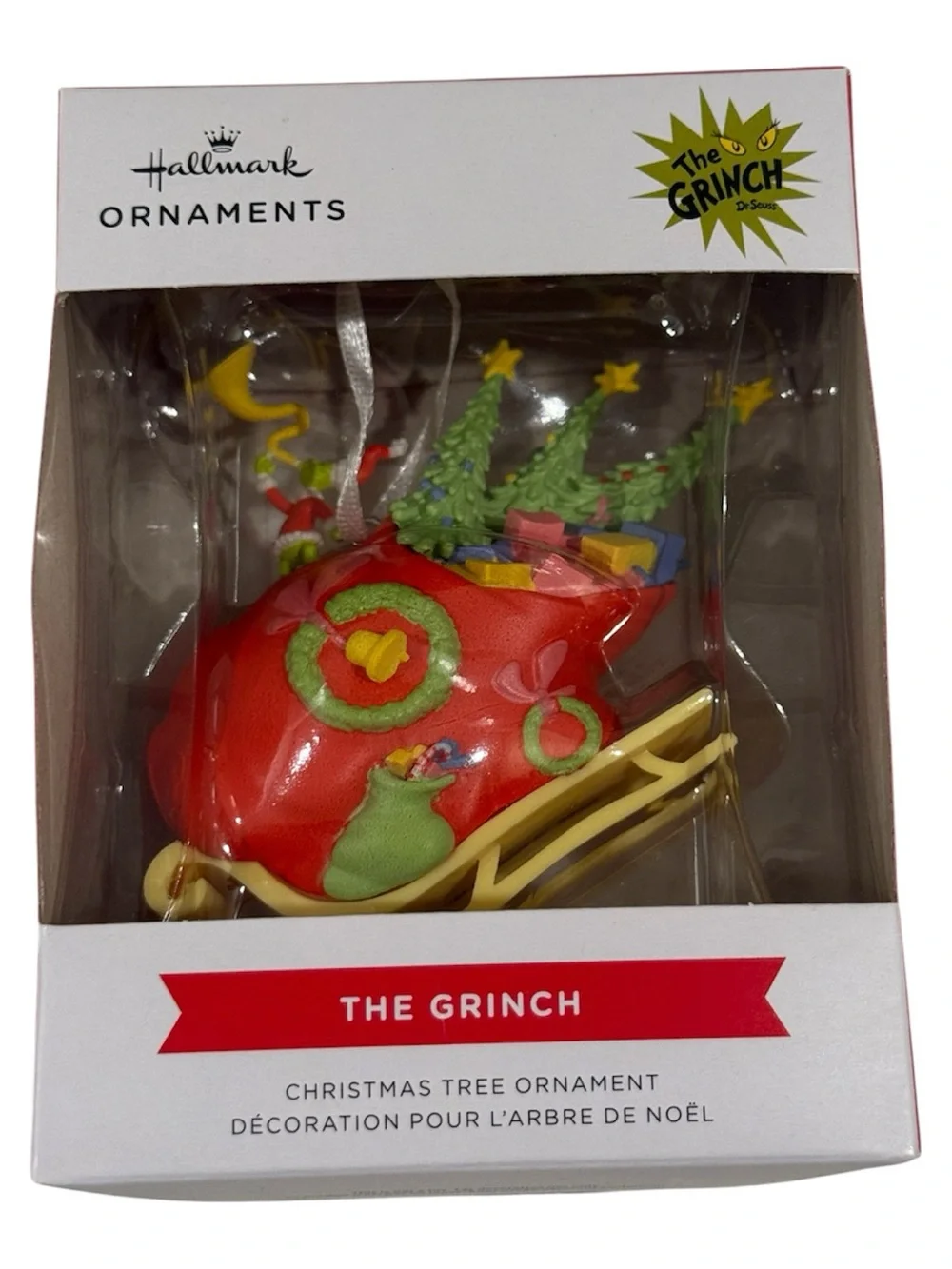 NEW Hallmark The Grinch “ Red Christmas Sleigh “ Ornament